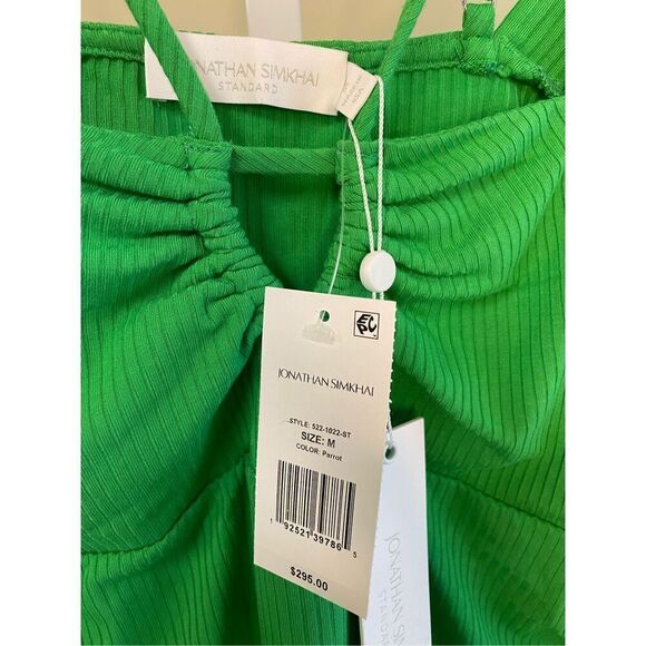 Jonathan Simkhai NWT Meryl Capsleeve Midi Dress in Parrot Size M - Picture 8 of 8
